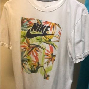 White Nike T shirt Floral graphic